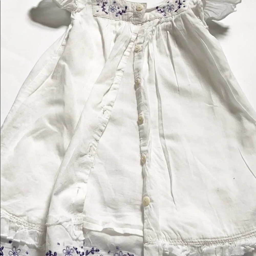 Minimimo White Ruffle Embroidered Cotton Summer Toddler Dress